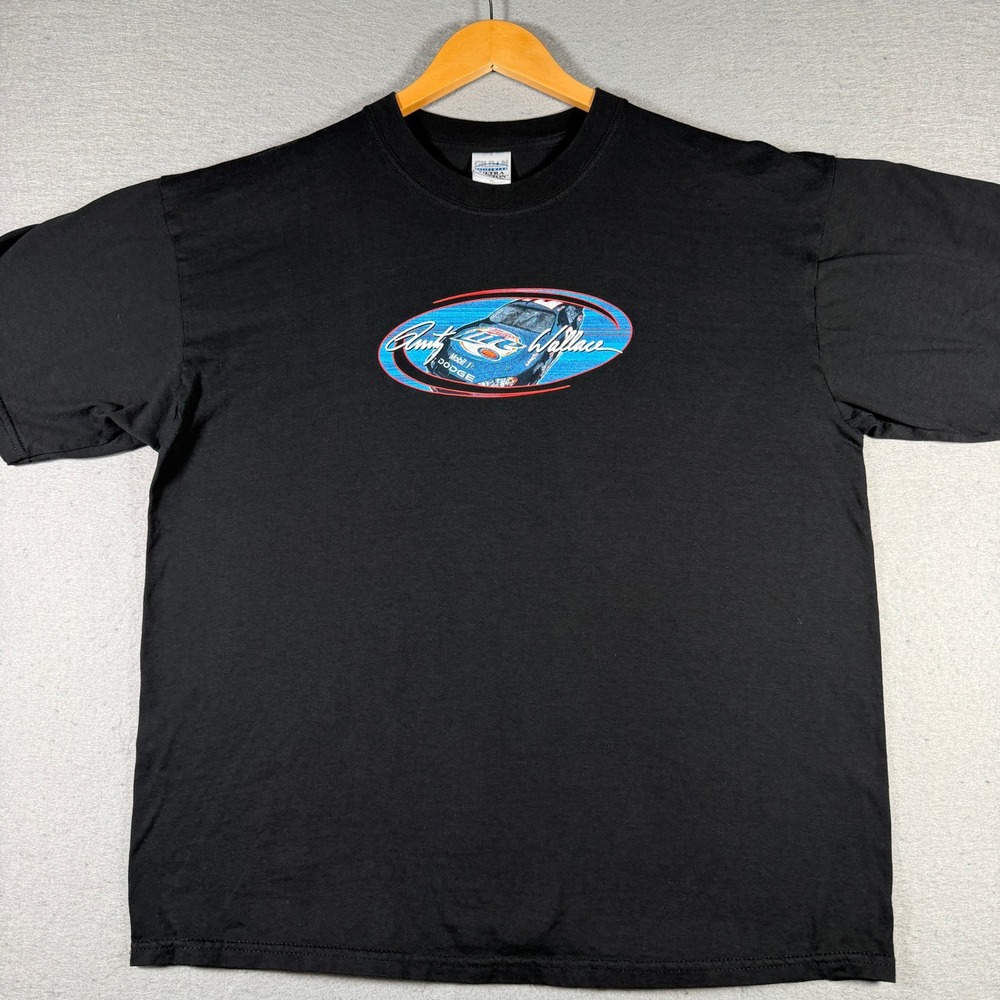 Gildan Rusty Wallace Miller Lite Dodge NASCAR Racing T-Shirt Mens XL Black